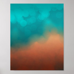 Abstract Wall Art Blue Teal Turquoise Colour
