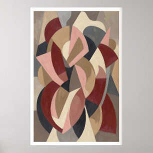 Abstract Wall Art Geometric Curved Bands and