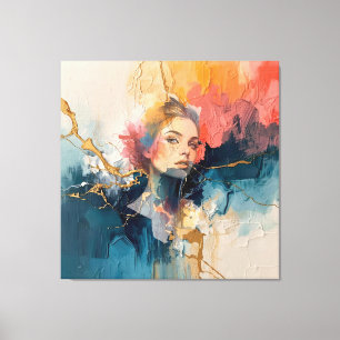 abstract wall art,modern art print,female portrait canvas print