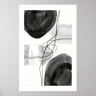 Abstract Wall Art Print Graphite Circles and Fine