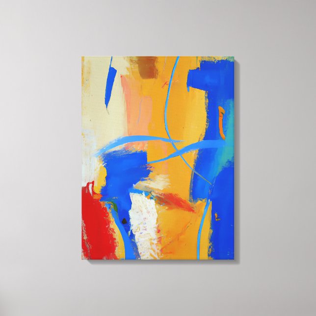 Abstract warm colourful AI art canvas (Front)