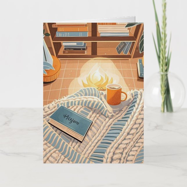 Abstract warm cozy Boho style Foil Greeting Card (Front)