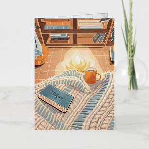 Abstract warm cozy Boho style Foil Greeting Card