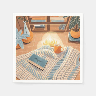 Abstract warm cozy Boho style Napkin