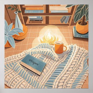 Abstract warm cozy Boho style Poster