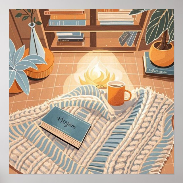 Abstract warm cozy Boho style Poster (Front)