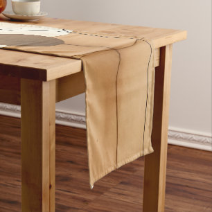Abstract Warm Minimalist rustic Layers Short Table Runner