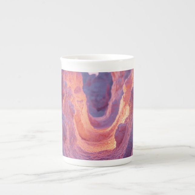 Abstract Warm Toned Texture Bone China Mug (Front)
