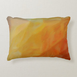 Abstract Warmth: Impressionist Mosaic Accent Pillow