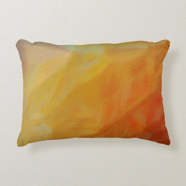 Abstract Warmth: Impressionist Mosaic Accent Pillow (Front)