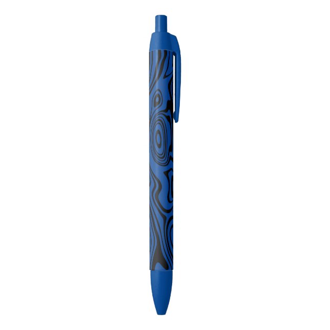 Abstract Warped Black & Blue Lines - Customizable Ink Pen (Bottom (Vertical))