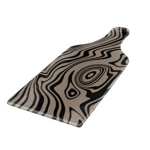 Abstract Warped Black & Brown Lines - Customizable Cutting Board