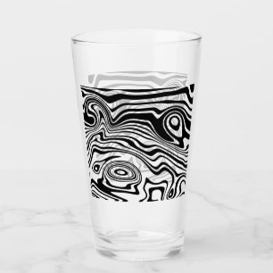 Abstract Warped Black & White Lines - Customizable Glass