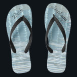 Abstract Water Bride Wedding Custom Flip Flops<br><div class="desc">These personalized, comfortable Bride Flip Flops are a simple, elegant, and chic gift for members of the Bridal Party - Bride, Bridesmaid, Maid of Honour ... They will add to the festivities of your wedding day, bachelorette party, or other celebration. Great by the beach! Easy to customize name and title....</div>