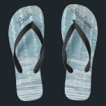 Abstract Water Bride Wedding Custom Flip Flops<br><div class="desc">These personalized, comfortable Bride Flip Flops are a simple, elegant, and chic gift for members of the Bridal Party - Bride, Bridesmaid, Maid of Honour ... They will add to the festivities of your wedding day, bachelorette party, or other celebration. Great by the beach! Easy to customize name and title....</div>