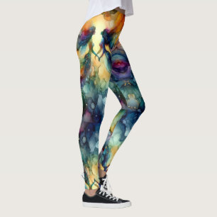 Abstract Water Color Mermaid Leggings