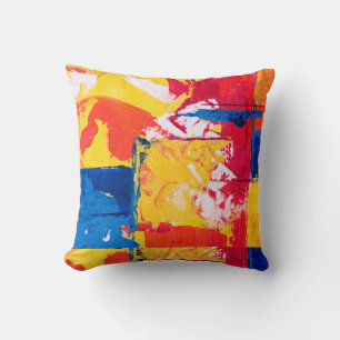 Abstract water colour Vibrant Throw Pillow