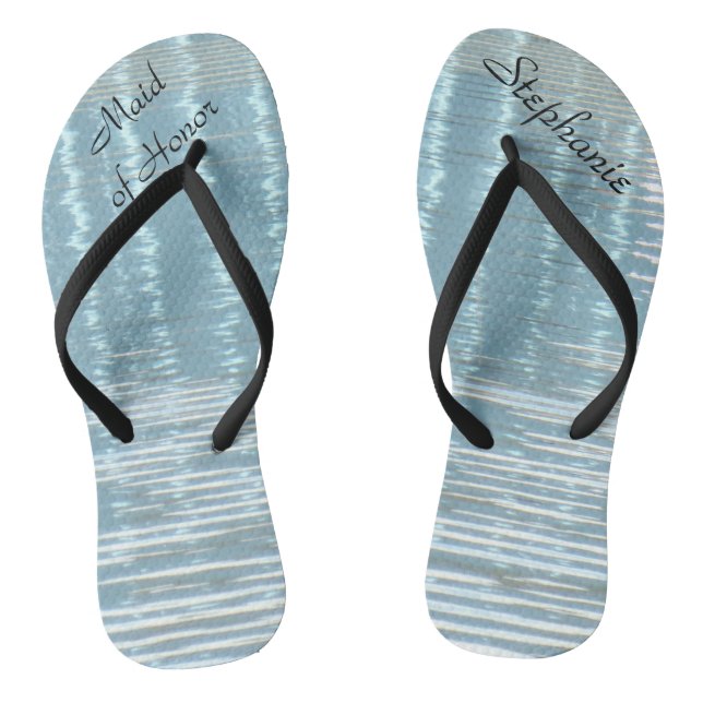 Abstract Water Maid of Honour Wedding Flip Flops (Footbed)