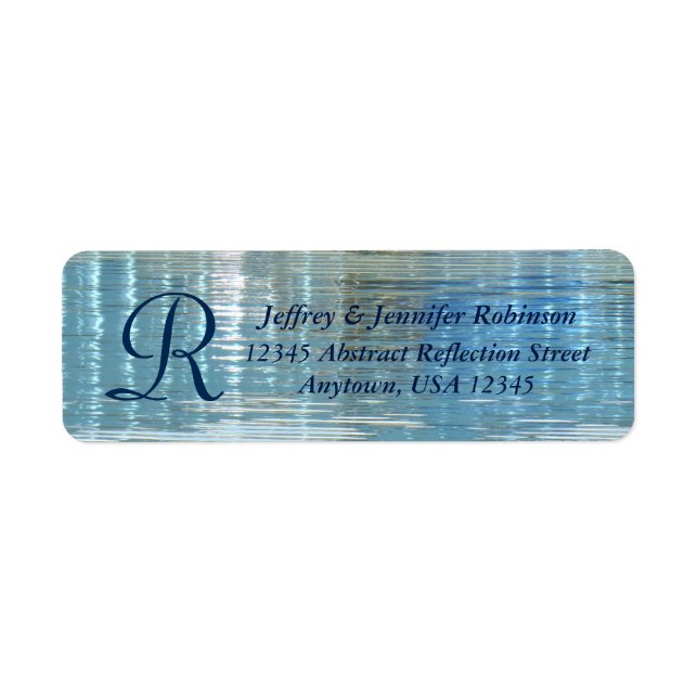 Abstract Water Reflection Monogram Return Address (Front)