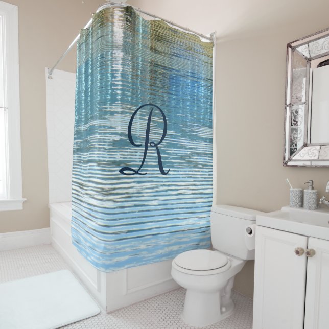 Abstract Water Reflection with Blue Monogram (In Situ)