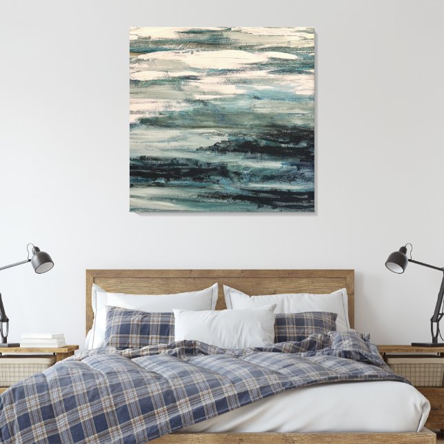 Abstract Water Scape Painting Canvas Print (Insitu(Bedroom))