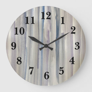 Abstract Water Stripe Beach Decor Large Clock