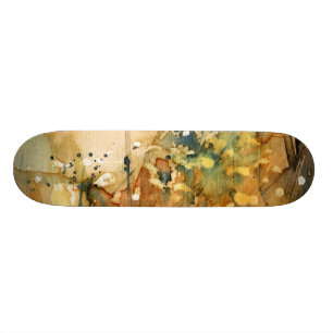 Abstract watercolor and old background skateboard