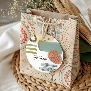 Abstract Watercolor Animal Print Paint Baby Shower Favour Tags