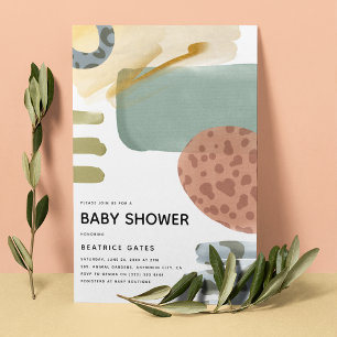 Abstract Watercolor Animal Print Paint Baby Shower Invitation