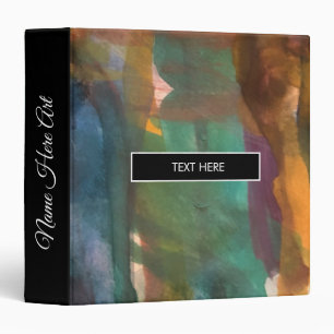 Abstract Watercolor Art Pattern 3 Ring Binder