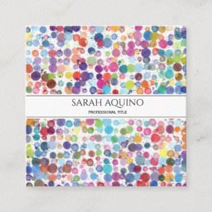 Abstract Watercolor Artist Paint Spatters Square Business Card