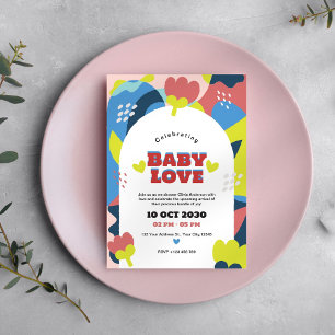 Abstract Watercolor Baby Shower Invitation