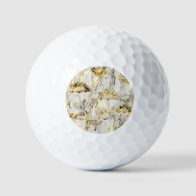 Abstract watercolor background: dandelion, juniper golf balls (Front)