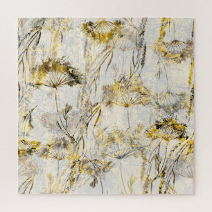 Abstract watercolor background: dandelion, juniper jigsaw puzzle