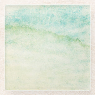 Abstract watercolor background glass coaster