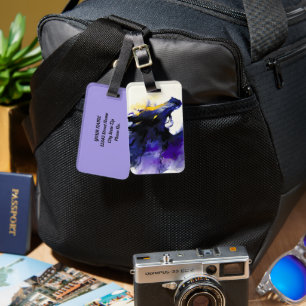 Abstract Watercolor Black Horse Portrait Luggage Tag