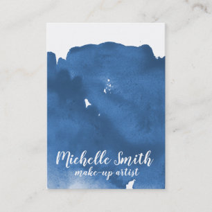 Abstract watercolor blue colour splash brush strok business card