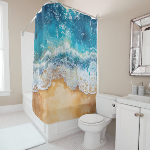 Abstract watercolor blue sea 