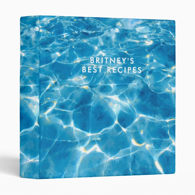 Abstract watercolor blue sea  binder (Front/Spine)
