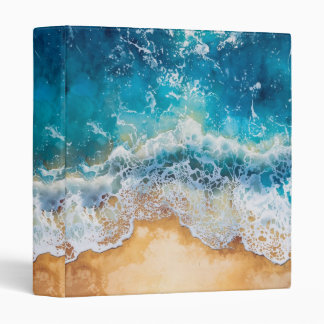 Abstract watercolor blue sea binder