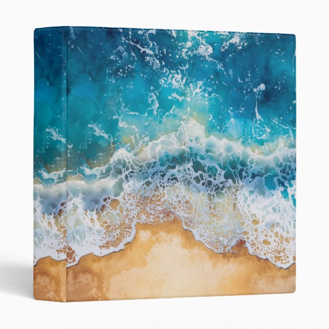 Abstract watercolor blue sea  binder (Front/Spine)