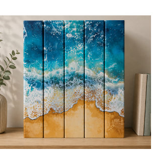 Abstract watercolor blue sea binder
