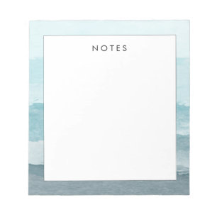 Abstract watercolor blue sea notepad