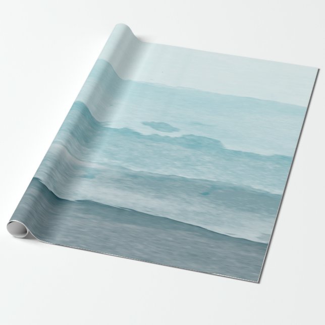 Abstract watercolor blue sea wrapping paper (Unrolled)