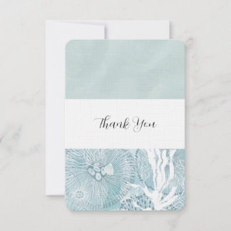 Abstract Watercolor Blue Thank You Card