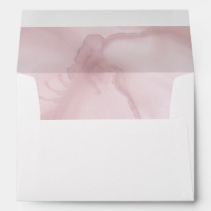 Abstract Watercolor Blush Pink Dusty Rose Wedding Envelope