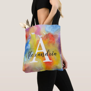 Abstract Watercolor Bright Vibrant Colours Tote Bag