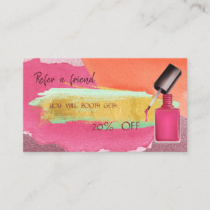 Abstract Watercolor Brush Strke  Referral Card