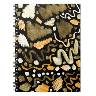 Abstract watercolor brush strokes pattern notebook