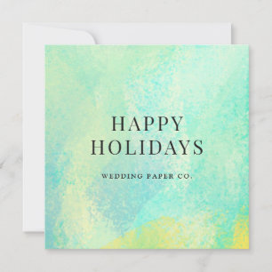 Abstract Watercolor Business Christmas Holiday Card